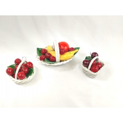 Set of 3 Vintage Capodimonte Porcelain Fruit Baskets Made in Italy   253513168978